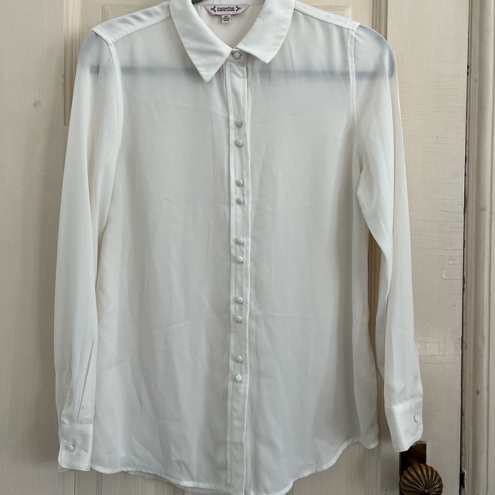 Nanette Lepore Sheer Button Down - Picture 3 of 4